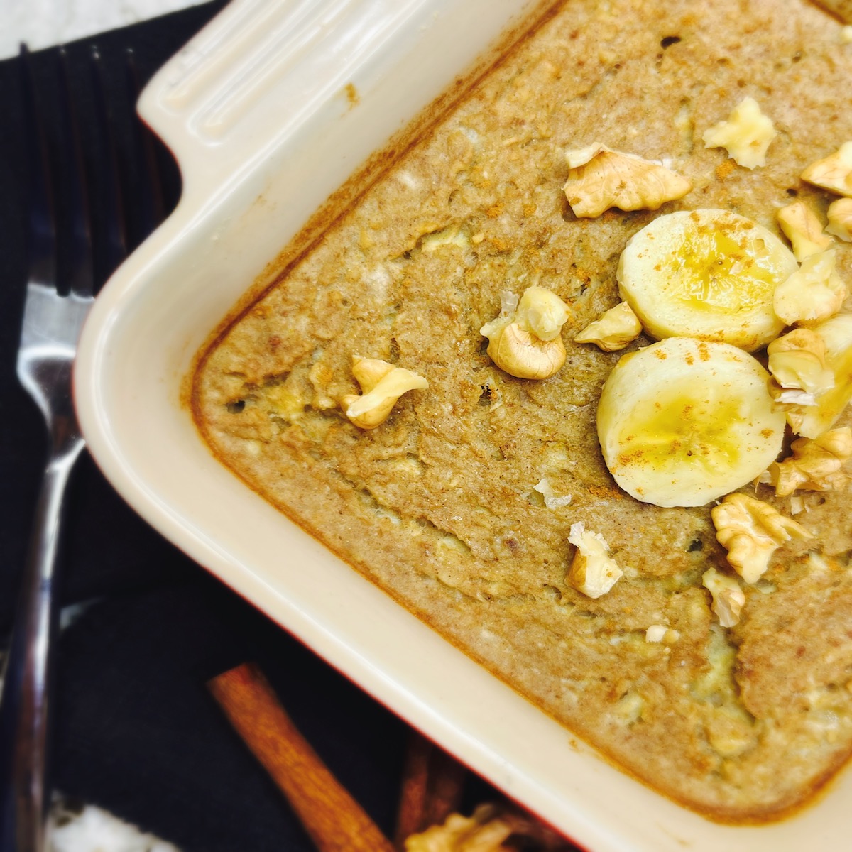 banana bread baked oat dish
